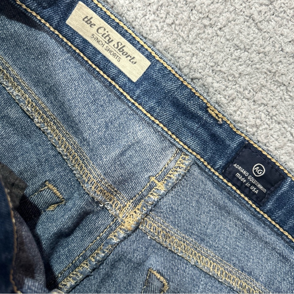 AG Adriano Goldschmied The City Short Rolled Hem Dark Blue Denim Shorts - Picture 10 of 12